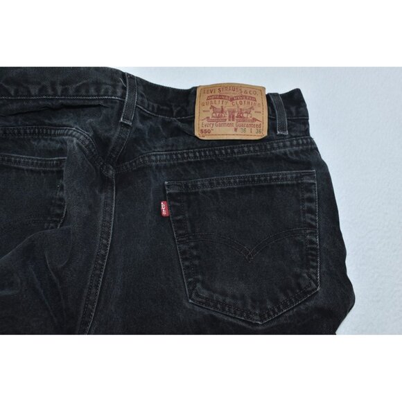 Levis 550 Men's Jeans Size 36x36 Black Straight Leg Denim Relaxed Fit Vintage - Picture 13 of 16